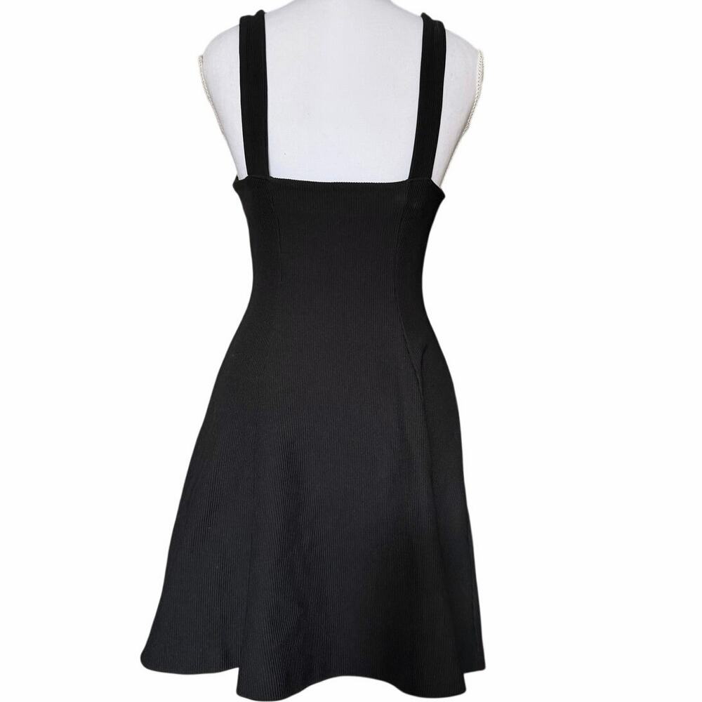 Vintage Betsey Johnson Made in USA Black Coquette Fit Flare Dress Button P XS - Picture 4 of 8
